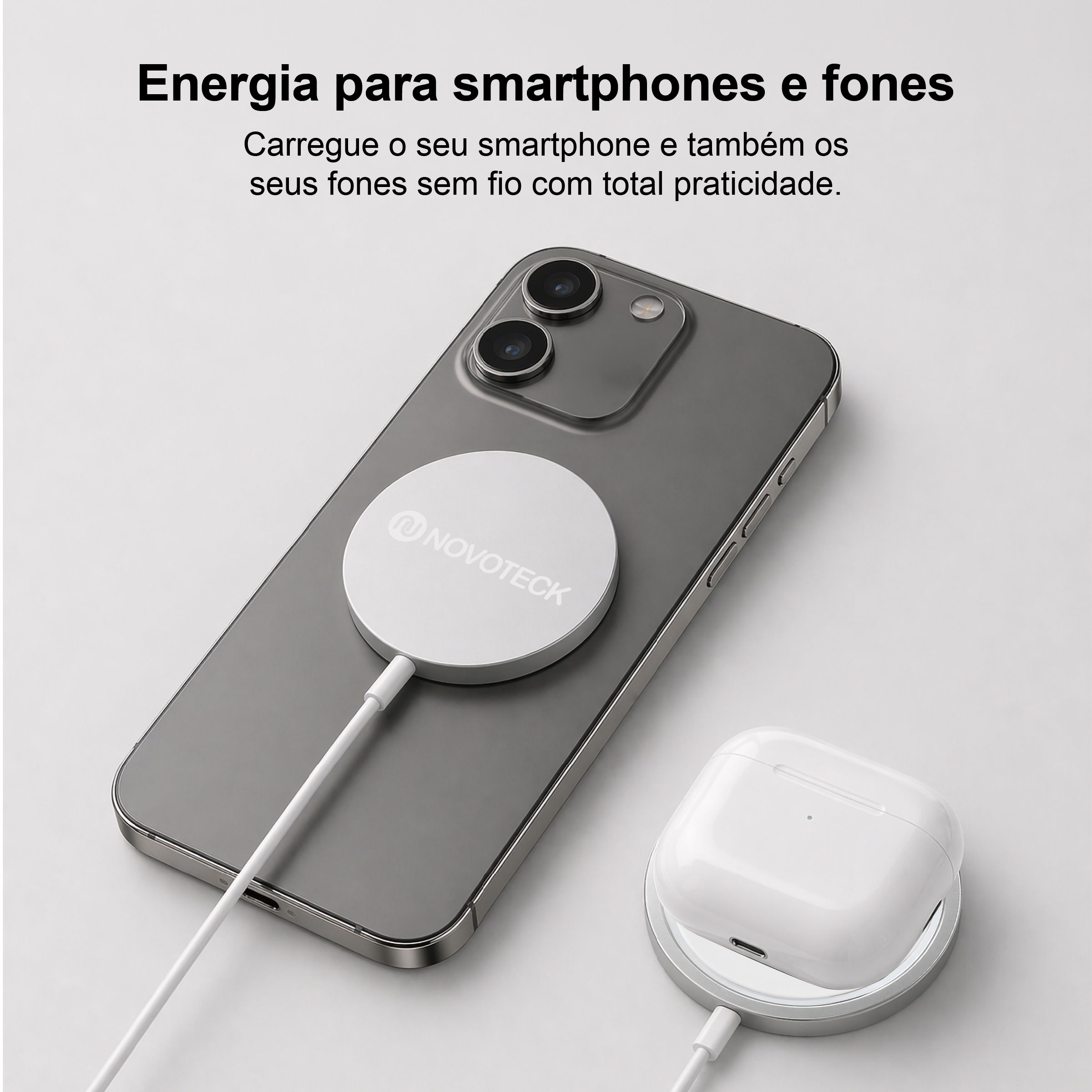 Carregador Magnético Sem Fio Magsafe W-004 - 15W, Design Slim, Segurança Integrada - Image 7