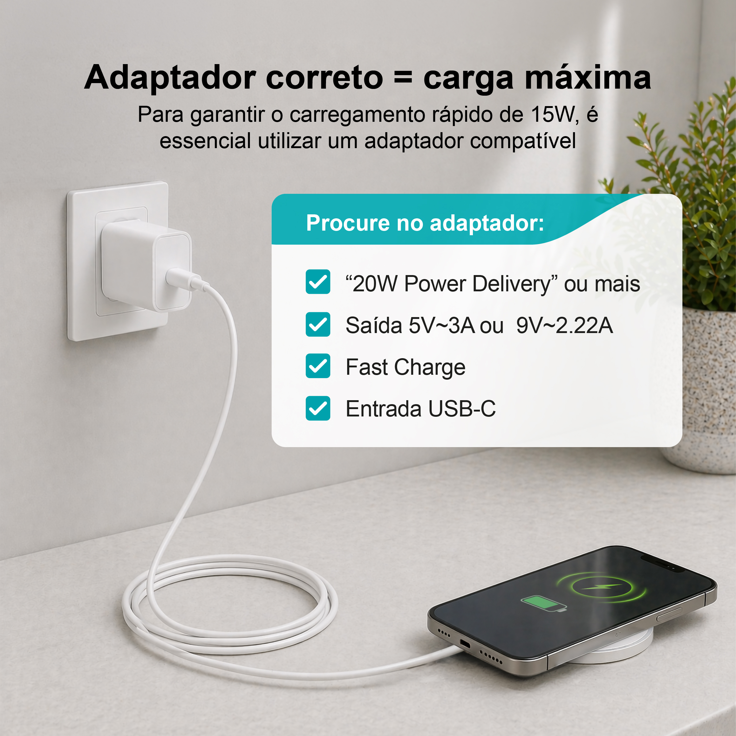 Carregador Magnético Sem Fio Magsafe W-004 - 15W, Design Slim, Segurança Integrada - Image 9