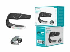 Estação de Carregamento Sem Fio 3-em-1 Novoteck W-011 - 15W, Carregador para Smartphone, Smartwatch e Fones, Indicadores LED