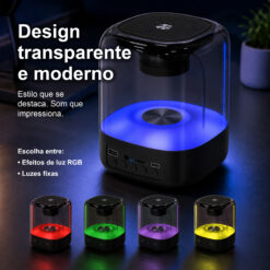 Coluna NOVOTECK XB-008 com Luzes RGB – Som de Alta Fidelidade e Espetáculo Visual numa Só Coluna - Image 4
