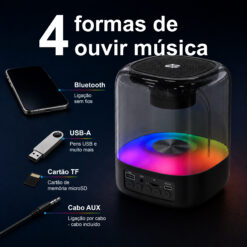 Coluna NOVOTECK XB-008 com Luzes RGB – Som de Alta Fidelidade e Espetáculo Visual numa Só Coluna - Image 6