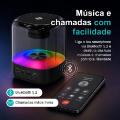 Coluna NOVOTECK XB-008 com Luzes RGB – Som de Alta Fidelidade e Espetáculo Visual numa Só Coluna - Image 7
