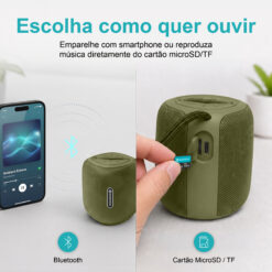 Coluna Portátil NOVOTECK XB-009 Verde– Liberdade Sem Fios e Design Prático para o Dia-a-Dia - Image 12