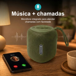 Coluna Portátil NOVOTECK XB-009 Verde– Liberdade Sem Fios e Design Prático para o Dia-a-Dia - Image 5