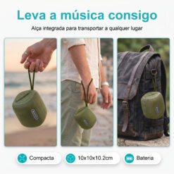 Coluna Portátil NOVOTECK XB-009 Verde– Liberdade Sem Fios e Design Prático para o Dia-a-Dia - Image 9