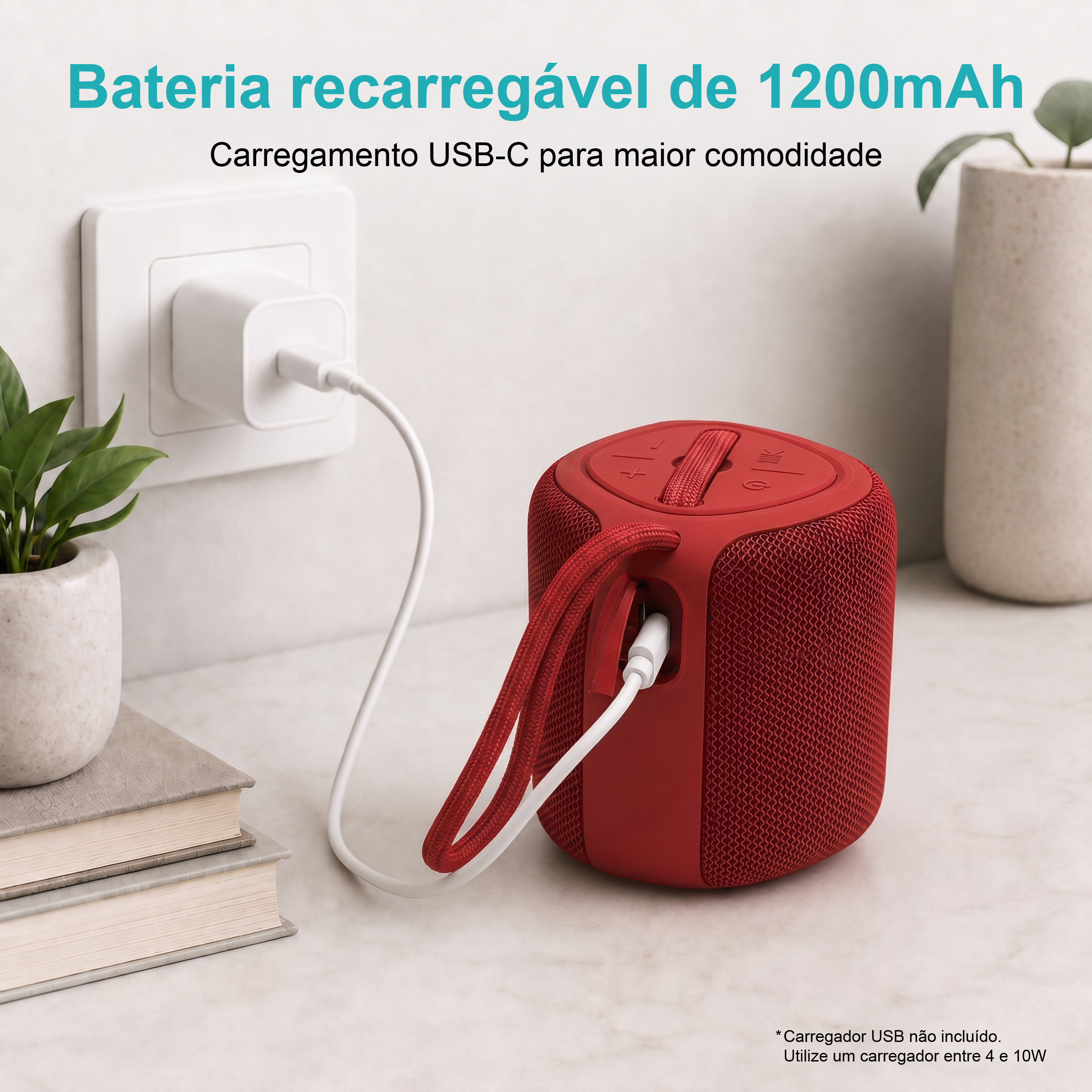 Coluna Portátil NOVOTECK XB-009 Vermelho– Liberdade Sem Fios e Design Prático para o Dia-a-Dia - Image 10