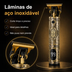 Cortador de Cabelo Avançado NOVOTECK HS-002 com Display Digital, Lâminas de Aço Inoxidável, 3 Pentes, 150 Min de Autonomia e USB-C - Image 3