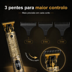 Cortador de Cabelo Avançado NOVOTECK HS-002 com Display Digital, Lâminas de Aço Inoxidável, 3 Pentes, 150 Min de Autonomia e USB-C - Image 4