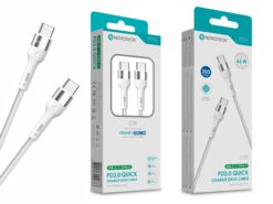 Cabo USB-C para USB-C NOVOTECK S-109 - PD 3.0 Quick Charge,66W,200cm,Branco,Trançado em Nylon