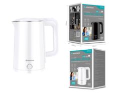 Chaleira Elétrica HA-001 Branco - 2,5L, 1500W, Aço Inoxidável, Proteção Contra Fervura a Seco