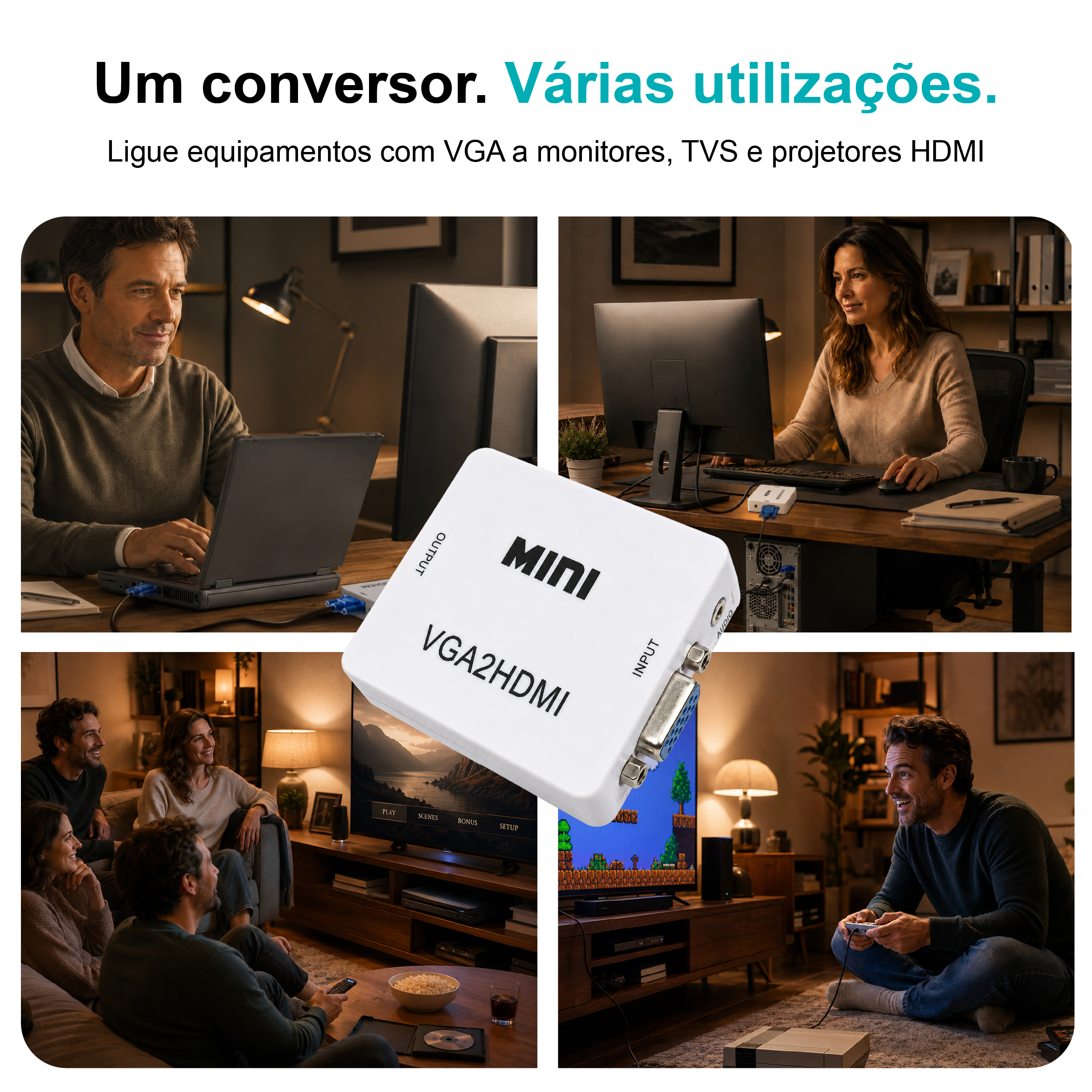 Conversor VGA para HDMI Novoteck HK-089 – Full HD 1080p com Entrada de Áudio - Image 5