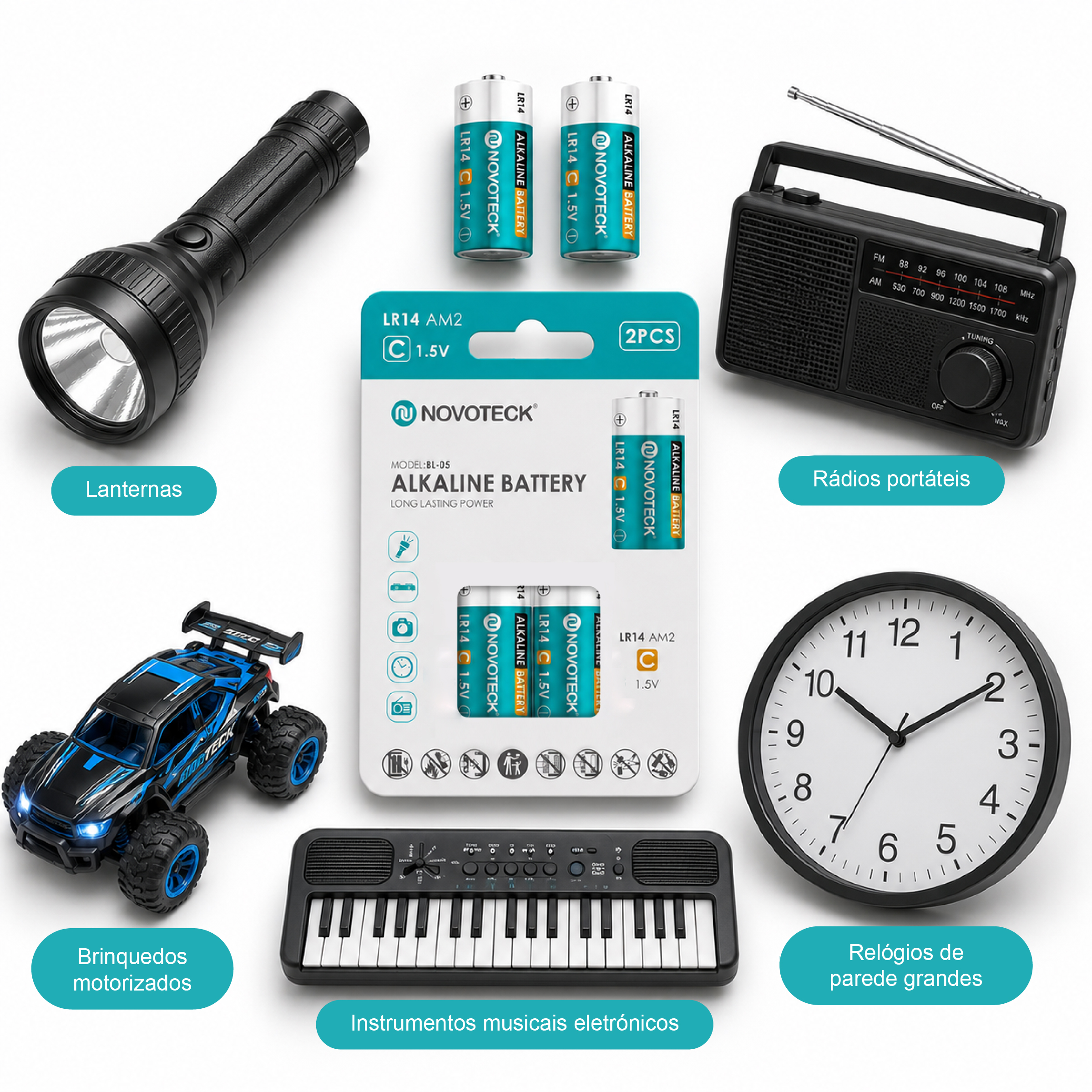Pilhas Alcalinas C LR14 NOVOTECK 1.5V – 8000mAh – Pack com 2 Unidades BL-05 - Image 3