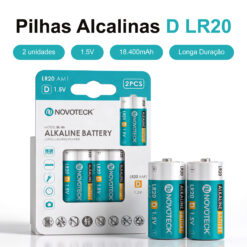 Pilhas Alcalinas D LR20 NOVOTECK 1.5V – 18400mAh – Pack com 2 Unidades BL-06 - Image 2