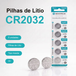 Pilhas de Lítio CR2032 NOVOTECK 3V – Longa Duração – Pack com 5 Unidades BL-18 - Image 2