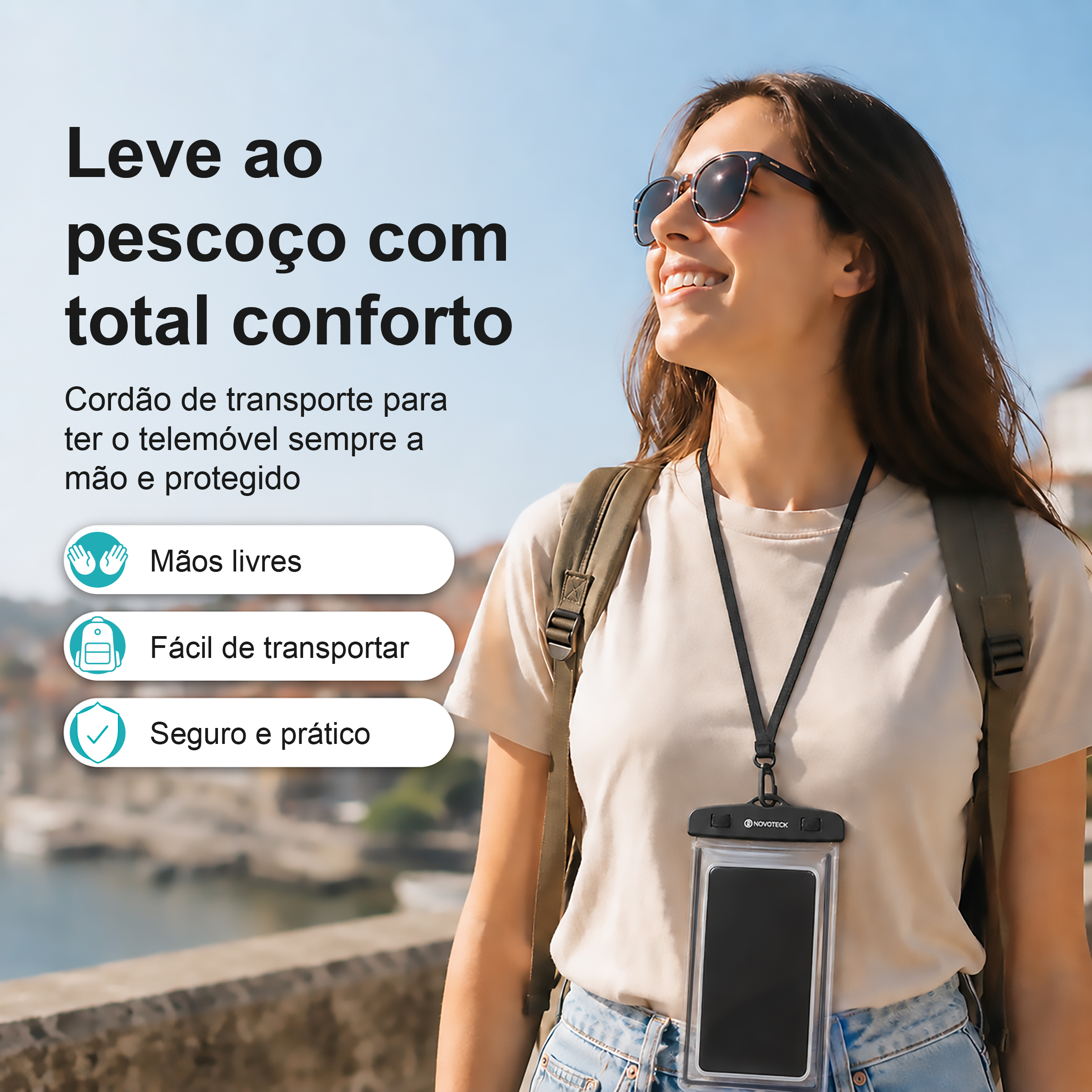 Bolsa Impermeável Negro para Telemóvel FS-004 – Compatível com Smartphones até 7" - Image 3