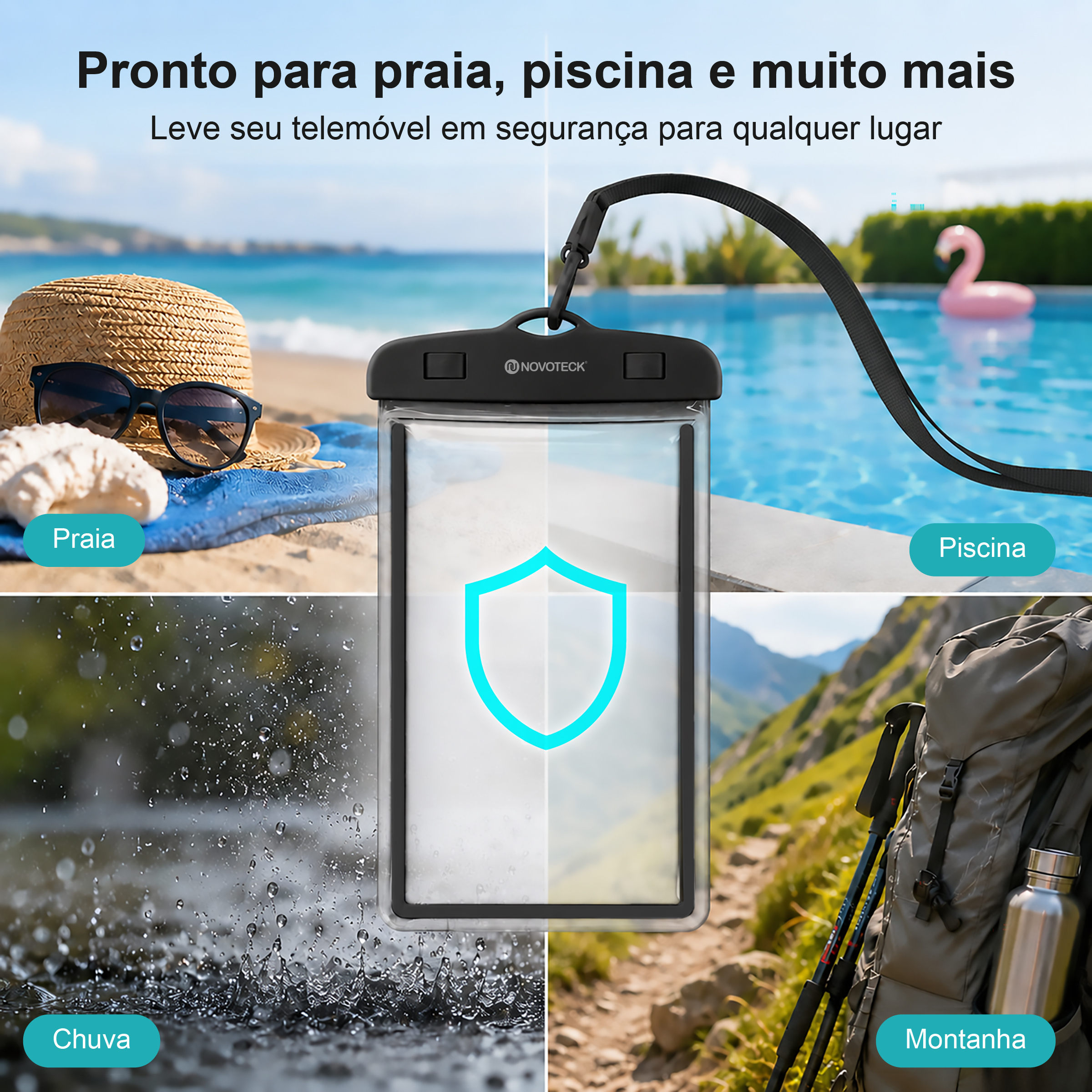 Bolsa Impermeável Negro para Telemóvel FS-004 – Compatível com Smartphones até 7" - Image 6