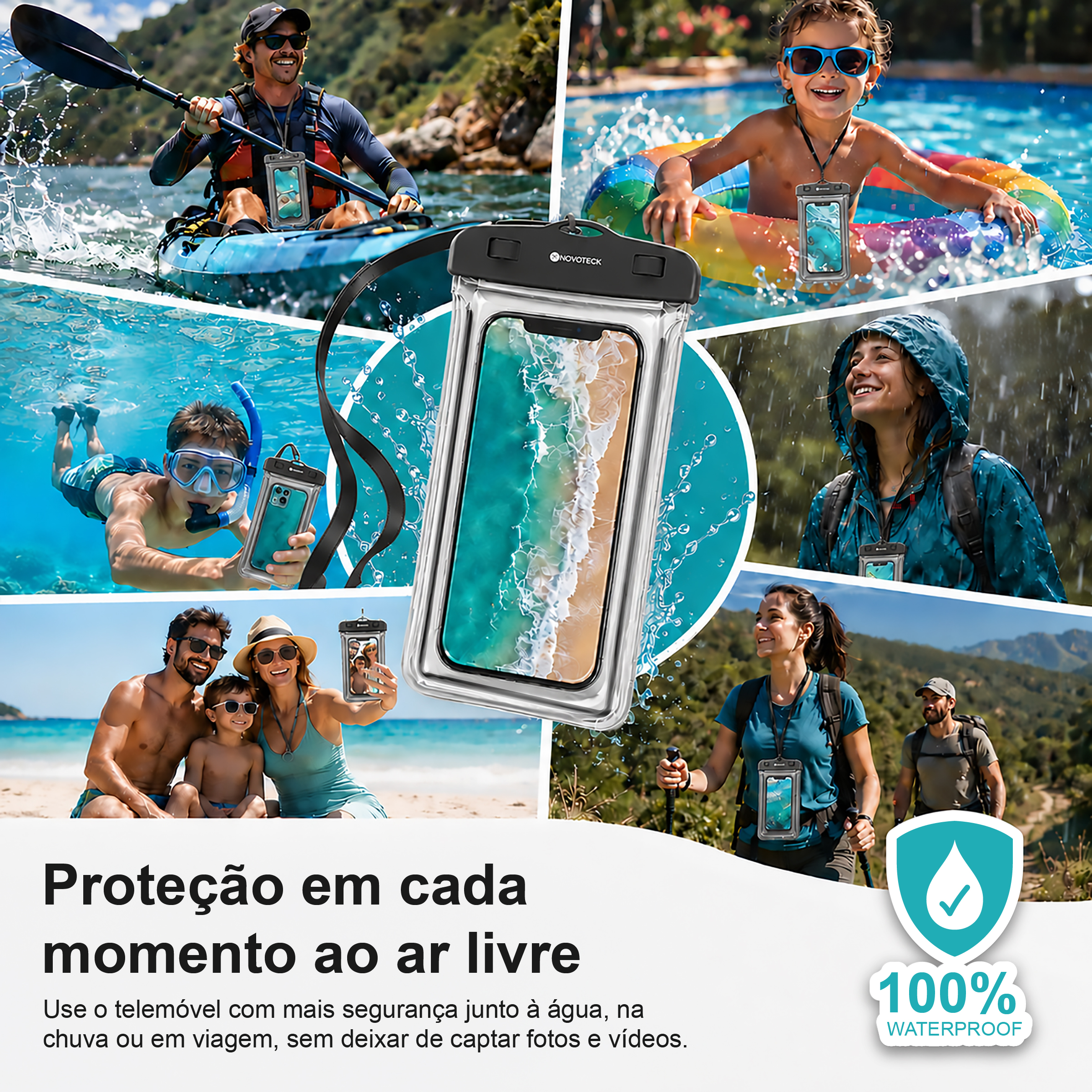 Bolsa Impermeável Negro para Telemóvel FS-004 – Compatível com Smartphones até 7" - Image 7