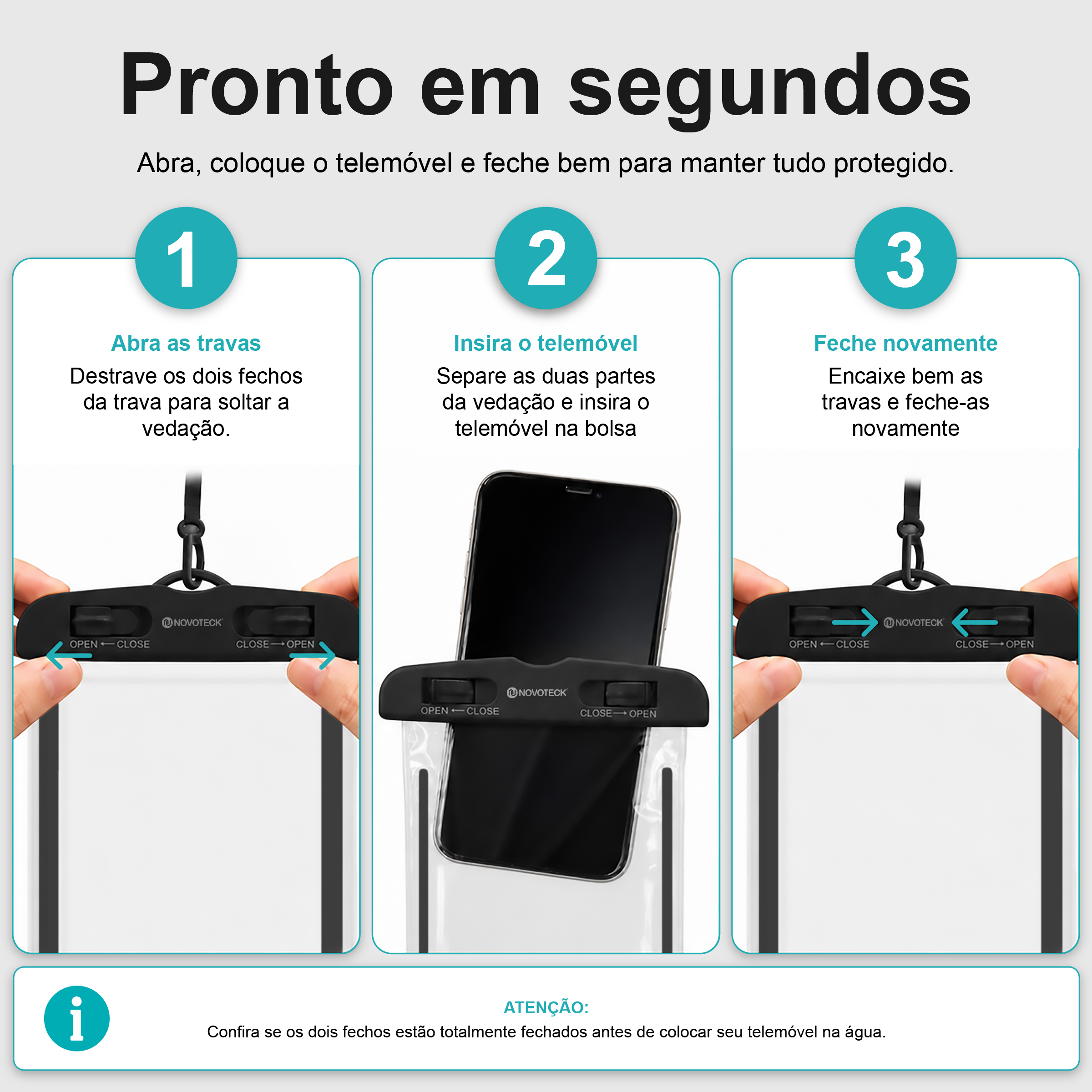 Bolsa Impermeável Negro para Telemóvel FS-004 – Compatível com Smartphones até 7" - Image 8