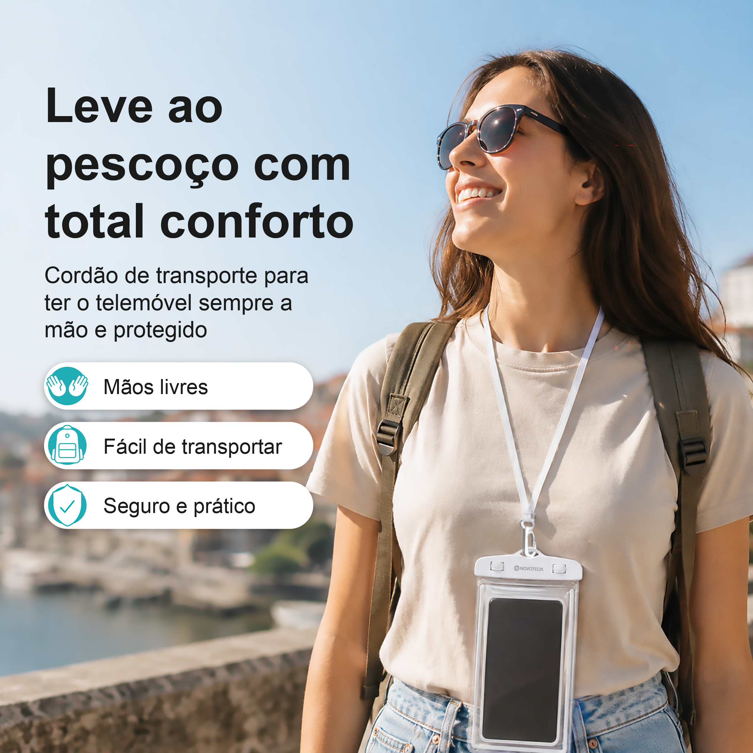 Bolsa Impermeável Branco para Telemóvel FS-004 – Compatível com Smartphones até 7" - Image 3