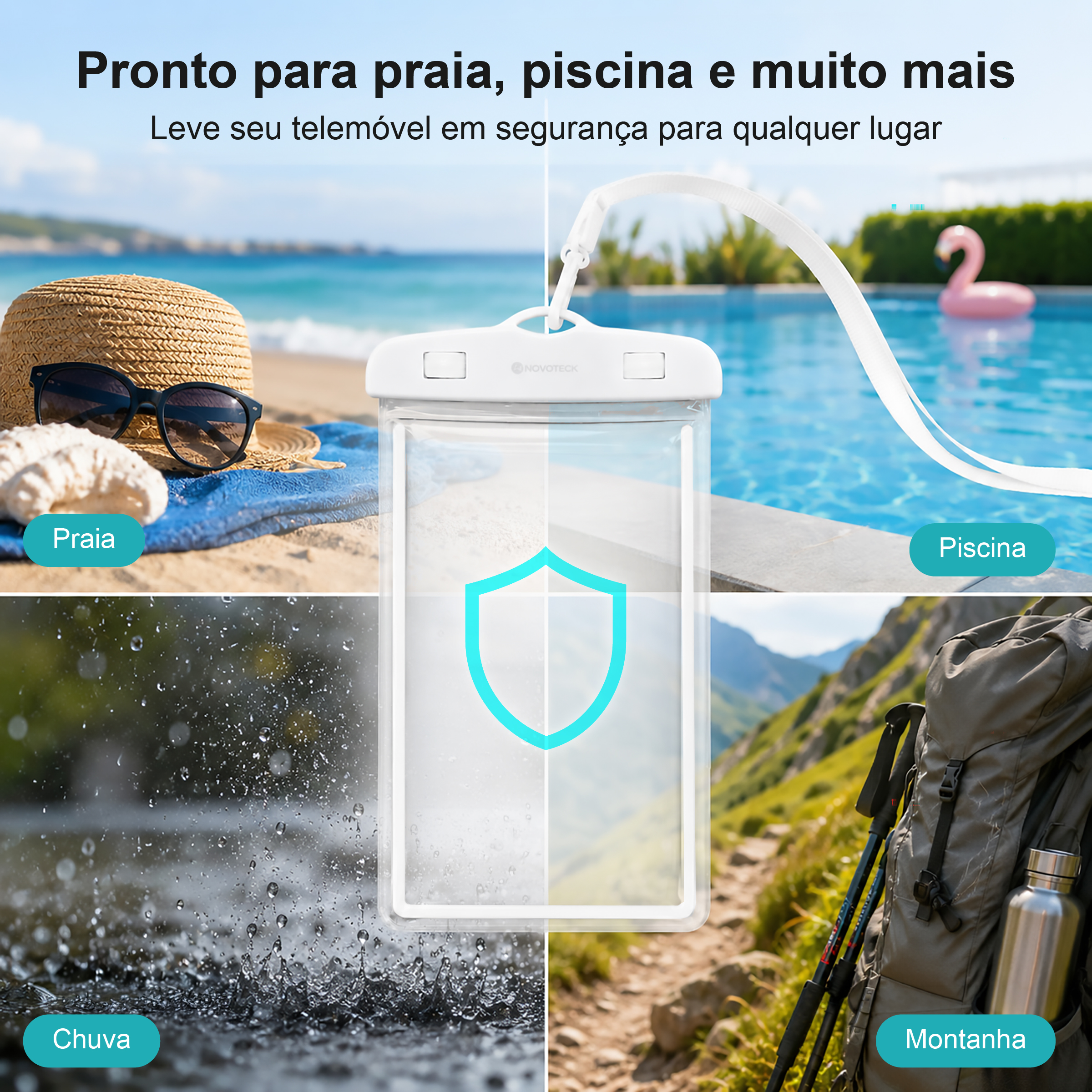 Bolsa Impermeável Branco para Telemóvel FS-004 – Compatível com Smartphones até 7" - Image 6