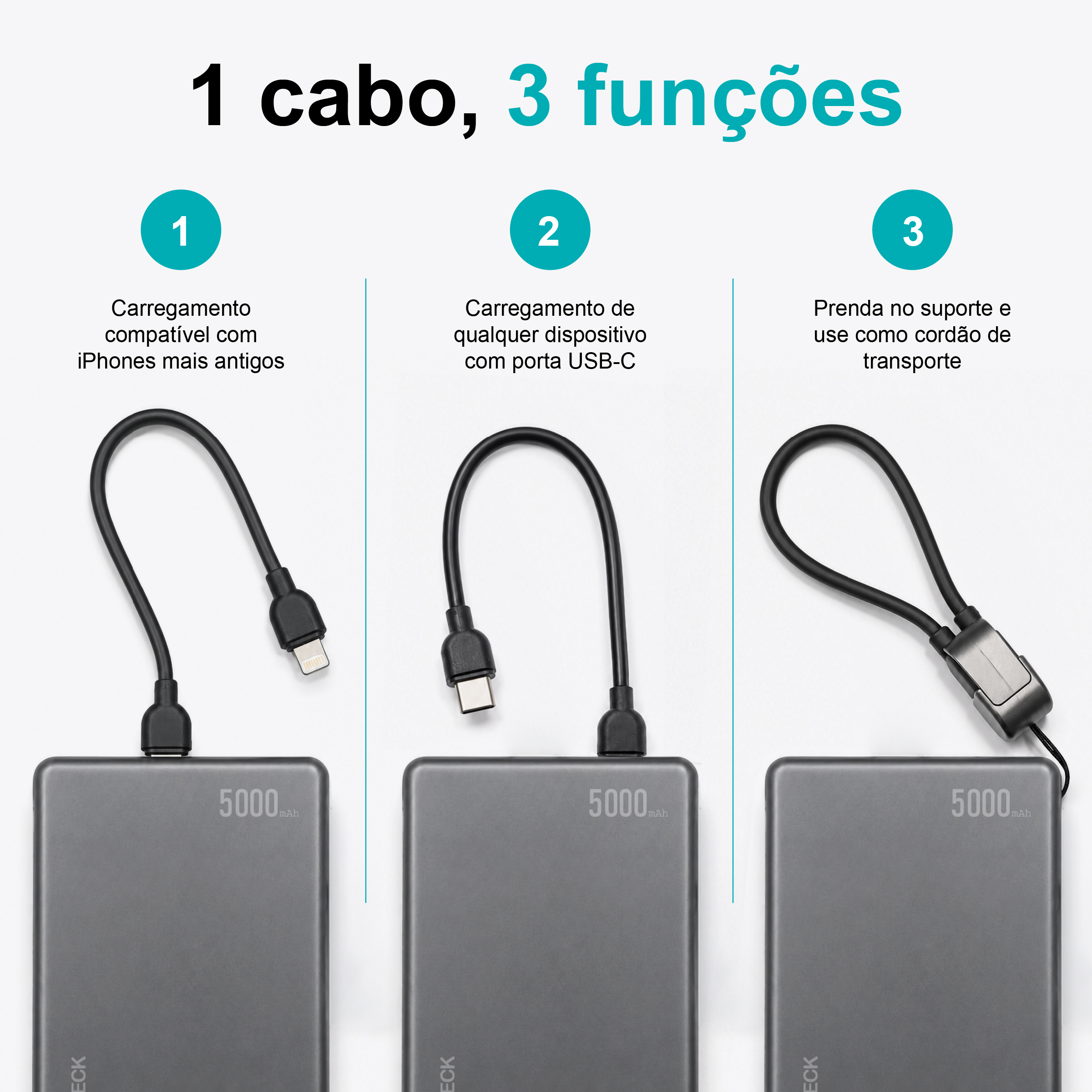Power Bank Ultrafino NOVOTECK PB-017 5000mAh – Carregamento Rápido 20W e Sem Fios 15W, Compatível com MagSafe, Design Magnético Compacto - Image 3