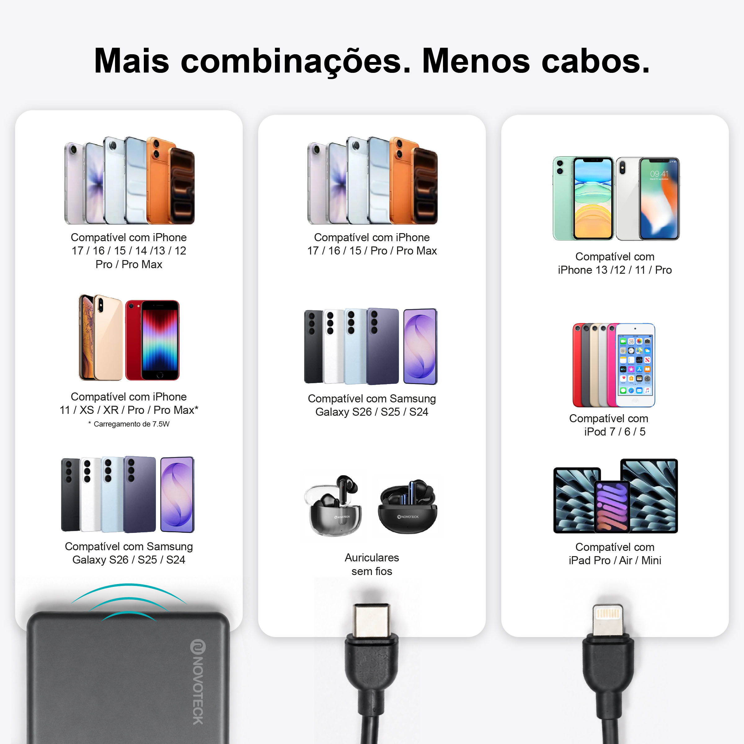 Power Bank Ultrafino NOVOTECK PB-017 5000mAh – Carregamento Rápido 20W e Sem Fios 15W, Compatível com MagSafe, Design Magnético Compacto - Image 10