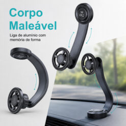 Suporte Magnético para Telemóvel Novoteck Z-091 – Rotação 360°, Fixação por Saída de Ar, Íman Forte, Design Compacto e Estável - Image 4