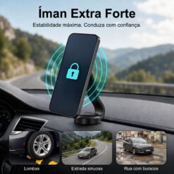Suporte Magnético para Telemóvel Novoteck Z-091 – Rotação 360°, Fixação por Saída de Ar, Íman Forte, Design Compacto e Estável - Image 5