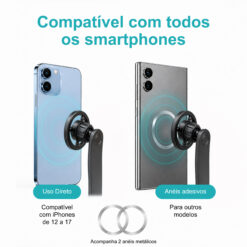 Suporte Magnético para Telemóvel Novoteck Z-091 – Rotação 360°, Fixação por Saída de Ar, Íman Forte, Design Compacto e Estável - Image 6