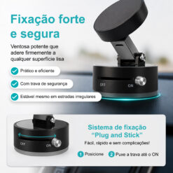 Suporte Magnético para Telemóvel Novoteck Z-092 – Base Ajustável, Íman Forte N52, Uso em Mesa ou Carro, Inclui 2 Anéis Metálicos - Image 5