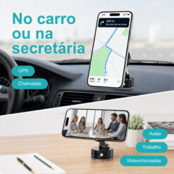 Suporte Magnético para Telemóvel Novoteck Z-092 – Base Ajustável, Íman Forte N52, Uso em Mesa ou Carro, Inclui 2 Anéis Metálicos - Image 6