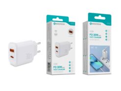 Carregador Rápido PD 30W com 2 Portas USB-C + USB-A – Modelo C-026 Branco