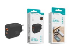 Carregador Rápido PD 30W com 2 Portas USB-C + USB-A – Modelo C-026 Negro
