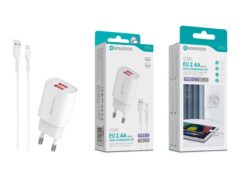 Kit Carregador Rápido USB Duplo 2.4A com Cabo Tipo C 100cm – Modelo C-034T