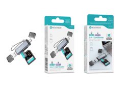 Leitor de Cartões 2 em 1 Novoteck HK-094 – USB-A + USB-C, Compatível com SD, TF (MicroSD), SDHC, SDXC