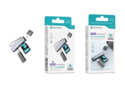 Leitor de Cartões 3 em 1 HK-105 – Tipo-C, Compatível com SD, TF (MicroSD) e USB