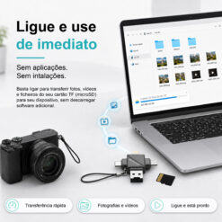 Leitor de Cartões 4 em 1 HK-107 – USB-A, Type-C, Lightning e Micro USB, Compatível com TF (MicroSD) - Image 5