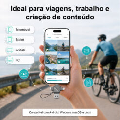 Leitor de Cartões 4 em 1 HK-107 – USB-A, Type-C, Lightning e Micro USB, Compatível com TF (MicroSD) - Image 7