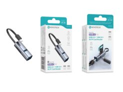 Hub USB-C HK108 com 2 USB 2.0 + 1 USB 3.0 e Leitor de Cartões SD TF