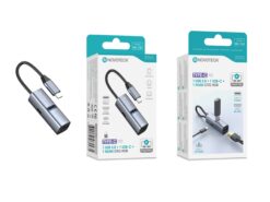 Hub USB-C HK-110 com 1 USB 3.0 + 1 USB-C + 1 HDMI OTG