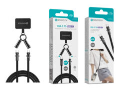 Cabo USB-C para USB-C S-137 com Alça de Pescoço 1.2m 60W para Carregamento e Dados