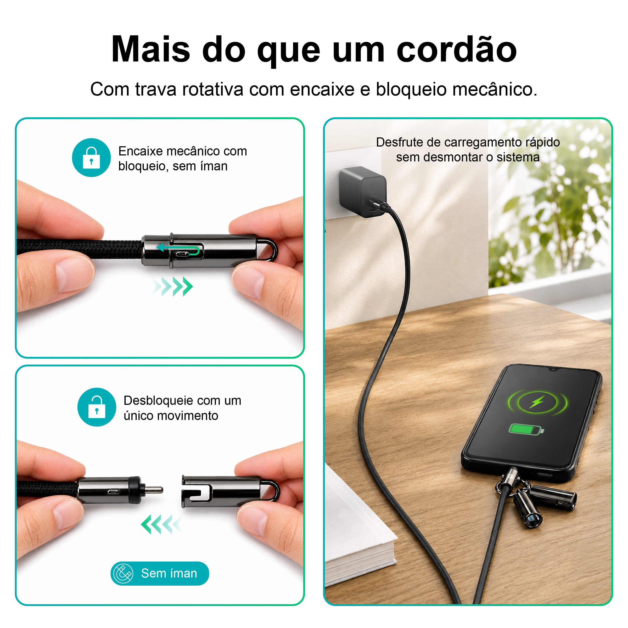 Cabo USB-C para USB-C S-137 com Alça de Pescoço 1.2m 60W para Carregamento e Dados - Image 7
