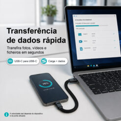 Cabo Chaveiro USB-C para USB-C S-140 – 60W, 15cm - Image 5
