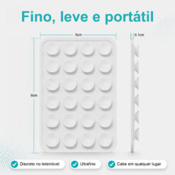 Suporte de Silicone com Ventosas para Telemóvel – Fixação Forte em Superfícies Múltiplas – Branco AC-09 - Image 3