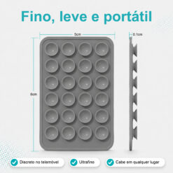 Suporte de Silicone com Ventosas para Telemóvel – Fixação Forte em Superfícies Múltiplas – Cinzento AC-09 - Image 3