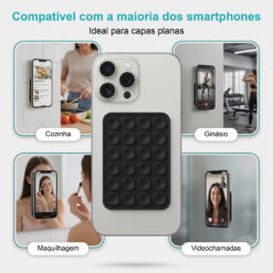 Suporte de Silicone com Ventosas para Telemóvel – Fixação Forte em Superfícies Múltiplas – Negro AC-09 - Image 8