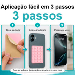 Suporte de Silicone com Ventosas para Telemóvel – Fixação Forte em Superfícies Múltiplas – Rosa AC-09 - Image 6