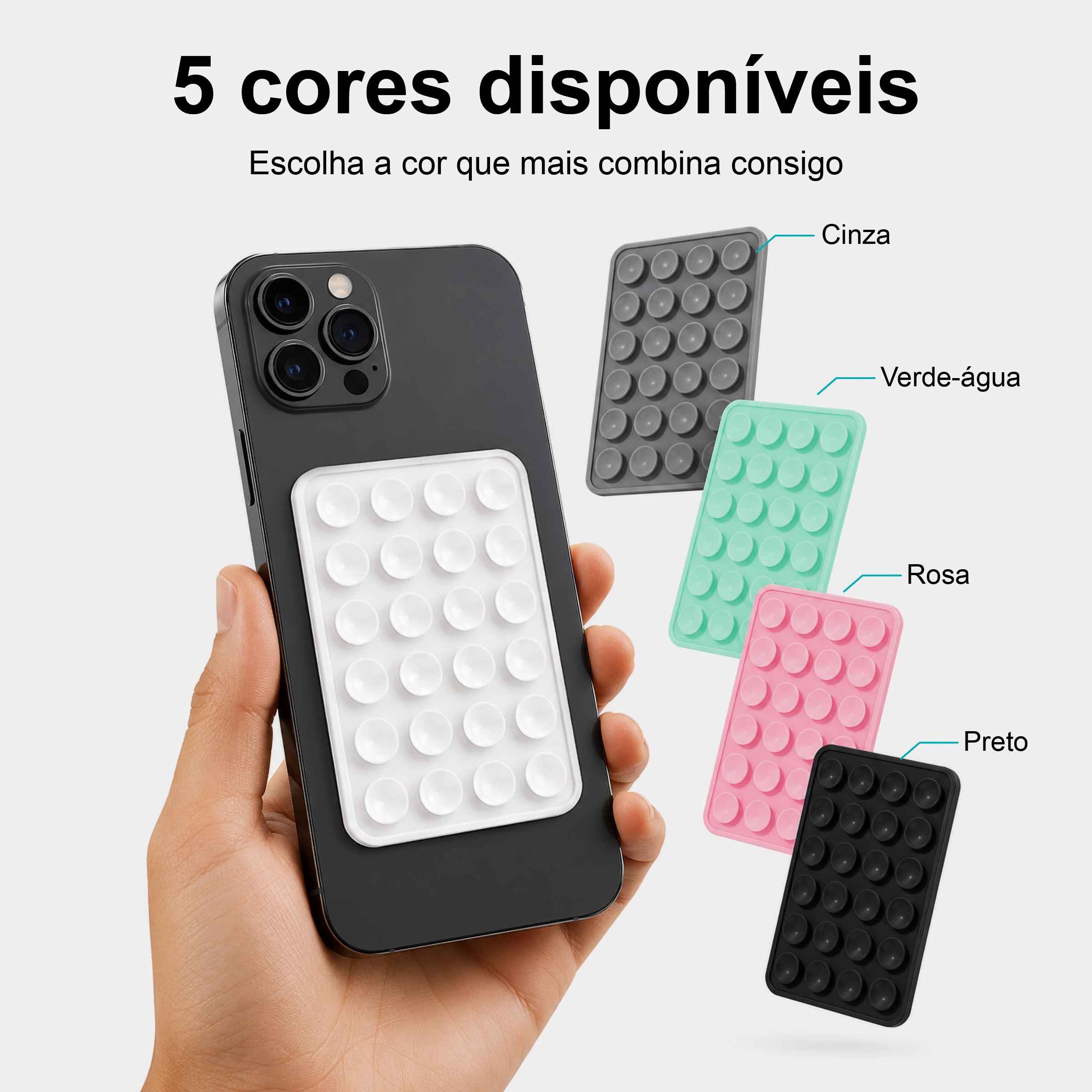 Suporte de Silicone com Ventosas para Telemóvel – Fixação Forte em Superfícies Múltiplas – Rosa AC-09 - Image 9