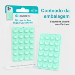 Suporte de Silicone com Ventosas para Telemóvel – Fixação Forte em Superfícies Múltiplas – Verde Água AC-09 - Image 10