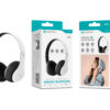Auscultadores Sem Fios NOVOTECK BT-001 Branco, Bluetooth V4.2, 300mAh, Dobráveis, Entrada SD, AUX e Carregamento Micro USB